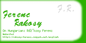 ferenc rakosy business card